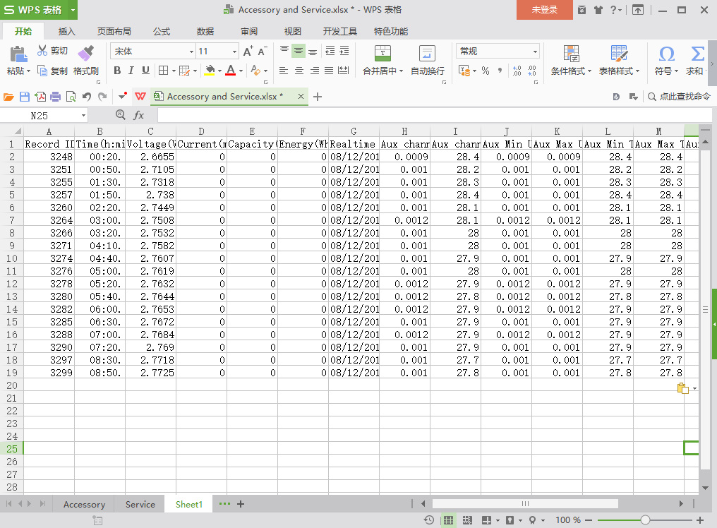 copy data from Neware BTSDA and paste into Excel